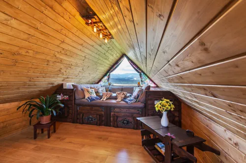 Large king-size bed in the loft