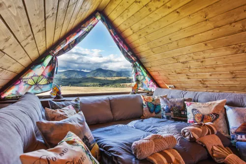 View from the bed towards the Low Tatras
