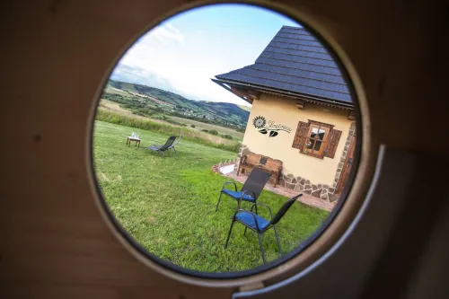 View from the sauna towards the cabin
