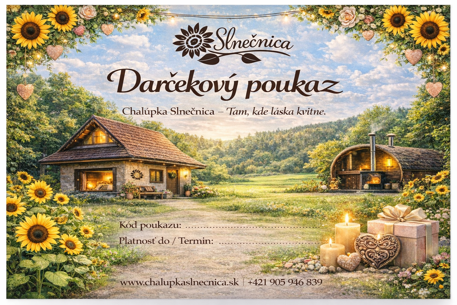 Univerzálny darčekový poukaz – Chalúpka Slnečnica